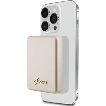 Powerbanka Guess Powerbank inductive 15W Guess Powerbanka MagSafe Induction 15W 5000mAh Metal Script Logo Gold