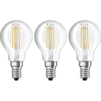 Lampička OSRAM LED Filament žárovka E14 4 W, teplá bílá, 3ks