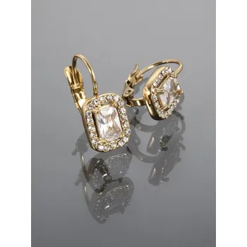 Náušnice Prosperk Náušnice z chirurgické oceli krystalky zlatá S0143