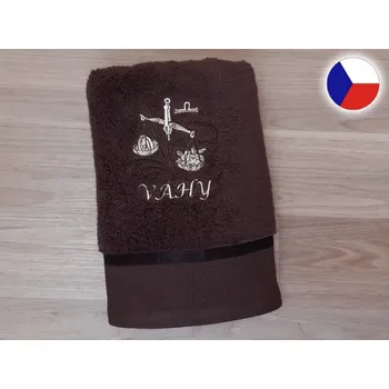 Ručník Luxusní ručník se znamením VÁHY 450g tmavě hnědá/hnědá