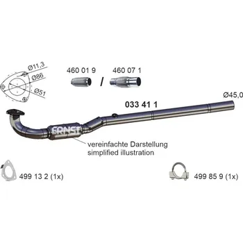 Výfuková trubka Výfuková trubka ERNST 033411