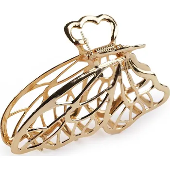 Skřipec do vlasů kovový motýl zlatá 1ks