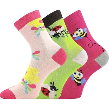 Podprsenka Dětské "trendy" ponožky Woodik Lonka DÍVČÍ 3páry Barva: RŮŽOVÁ 603, Velikost: 35-38 (23-25)