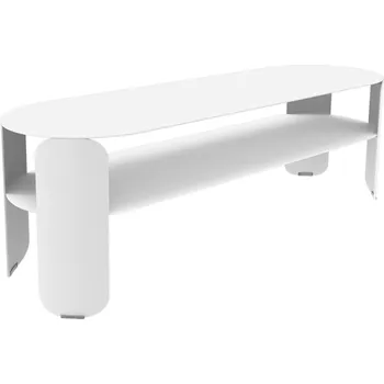 Zahradní stůl Bílý kovový zahradní konferenční stolek Fermob Bebop 120 x 40 cm