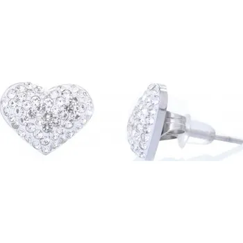 Náušnice Prosperk Ocelové náušnice srdíčka s krystalky S3623