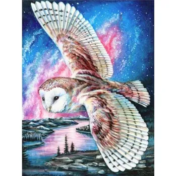 Diamantové malování Diamantové obrázky - Sova Hedvika 30x40 cm
