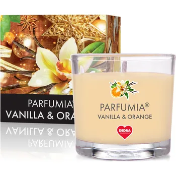 Svíčka VANILLA & ORANGE | votivní sójová svíčka | PARFUMIA® | 55 ml Dedra