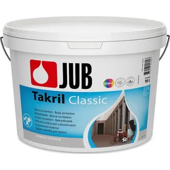 barva na beton JUB TAKRIL Classic akrylátová disperzní barva na beton 16 l 1001 Bíla