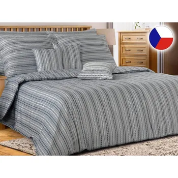 Povlečení Damaškové povlečení EXCELLENT 140x200, 70x90 GEON Řetízková poezie tmavě modrošedá