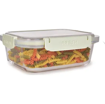 Dóza na potraviny CVAK&CVAK | Skleněná dóza na potraviny 1000 ml | zelinkavá Dedra