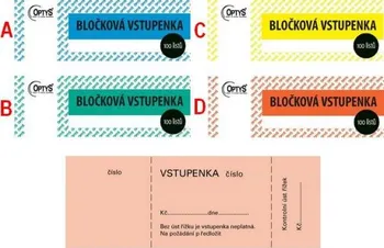 Tiskopis Optys Bločkové vstupenky 14 x 5 cm 100 listů mix barev