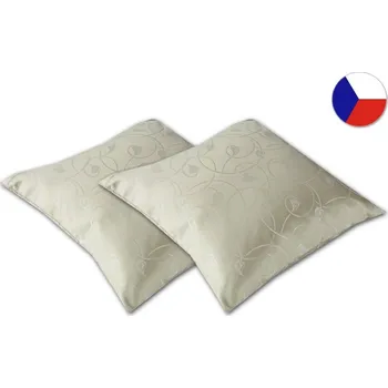 Dekorativní polštářek Damaškový dekorační polštářek 40x40 EXCELLENT CARMINE Melánie listy zelenošedé