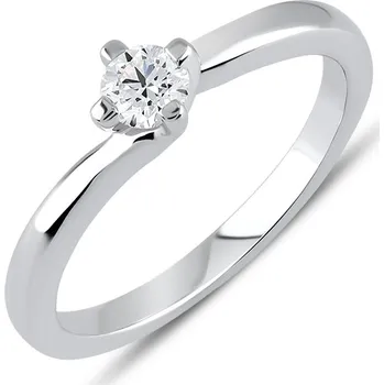 Prsten Lillian Vassago Zásnubní prsten s diamantem z bílého zlata LLV59-DR081W Velikost prstenu: 54