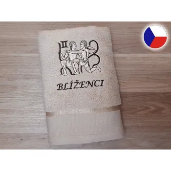 Osuška Luxusní osuška se znamením BLÍŽENCI 450g béžová/hnědá