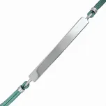 Textilní náramek Bailey zelený se stříbrnou destičkou ONE1016G