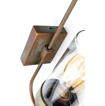 Venkovní osvětlení Moretti Luce Venkovní nástěnné světlo Silindar 3356, mosaz/čirá - nástěnný držák - šířka 9 cm, výška 12 cm, hloubka 2,5 cm antická mosaz, čirá 1 x 52 W - Doprava zdarma