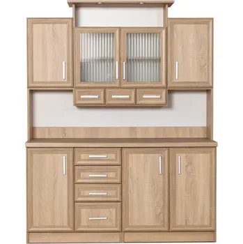 Příborník do zásuvky Kredenc II Ramiak 160 s osvětlením, sonoma (sklo hranaté , paula, deska sonoma)