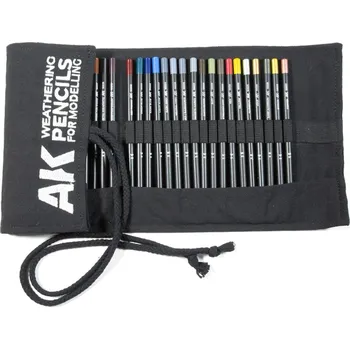 AK Interactive AK AK10048 WEATHERING PENCILS FULL RANGE CLOTH CASE (37 waterpencil colors)