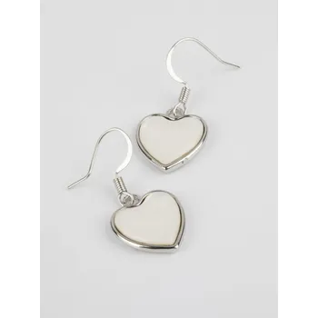 Náušnice Prosperk Náušnice z Paua mušle bílá srdíčka S4642
