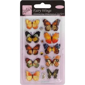 Samolepky s plastickým efektem motýli oranžoví