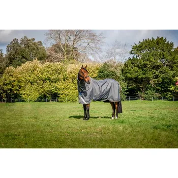Deka pro koně AMIGO Deka nepromokavá Bravo 12 Plus Amigo, s krkem, 0 g, shadow/navy & rose Délka zad: 95 cm