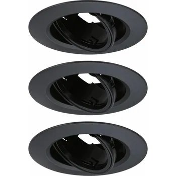 Bodové svítidlo PAULMANN Vestavné svítidlo 3ks-sada výklopné kruhové 90mm 30° GU10 max. 3x10W 230V černá