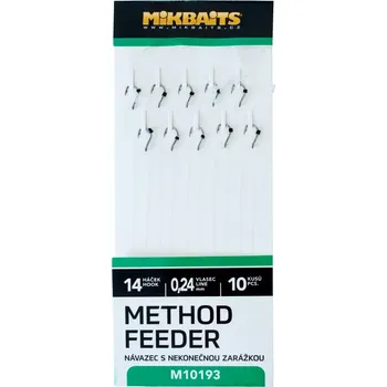 MIKBAITS Method Feeder návazce - Návazce č.14 s nekonečnou zarážkou 10ks