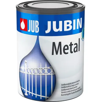 barva na kov JUB JUBIN Metal akrylátová rychleschnoucí antikorozní barva na kov 0.65 l Stříbrná 5005