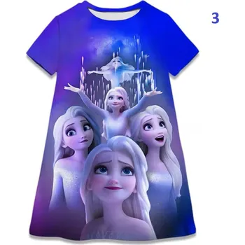 Dívčí tričko Frozen (Ledové království) Dětské šaty s 3D potiskem na motivy oblíbené pohádky " Ledové království" Barva: 3 (TQDX-09031), Velikost: 100/4 roky