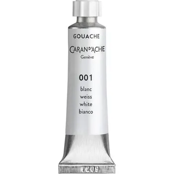 Speciální výtvarná barva Kvašová barva, bílá, tuba 10 ml, CARAN D'ACHE 2001.001