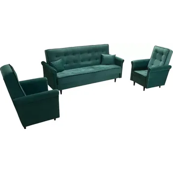 Sedací souprava Sedací souprava Orlando 3+1+1, zelená+lem černý (Element 20,černé)