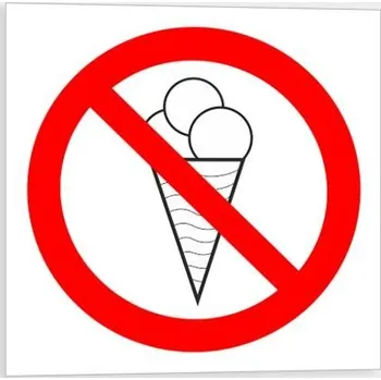 Traiva s.r.o. Zákaz vstupu se zmrzlinou Verze: Samolepka inverzní 80 x 80 mm tl. 0.1 mm - Kód: 10530