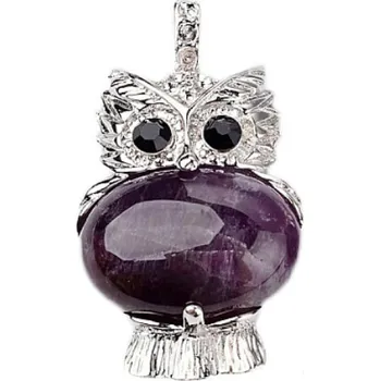 Přívěsek Třpytivý přívěsek Sova - ametyst (Přívěsek se sovou)