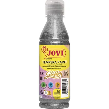 Speciální výtvarná barva Jovi - barva temperová 250 ml, stříbrná třpytivá