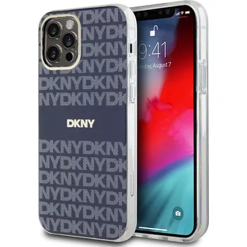 Pouzdro na mobilní telefon DKNY PC/TPU Repeat Pattern Tonal Stripe MagSafe Zadní Kryt pro iPhone 12/12 Pro Barva: Modrá