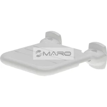 Koupelnové sedátko Sanela Sedátko do sprchy SLZM 06VIN 334 x 331 mm, sklopné, antibakteriální, ocel/vinyl, bílá, 49062