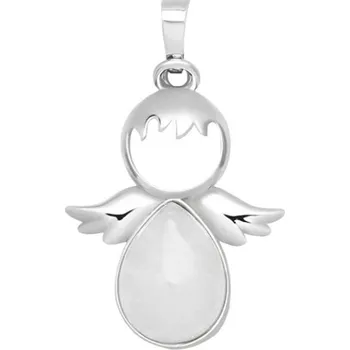 Přívěsek Anděl přívěšek z přírodního Křišťálu v kovovém pouzdře