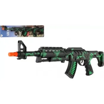 Dětská zbraň Teddies Samopal jiskřící ARMY na setrvačník plast 62cm na kartě 18x67cm