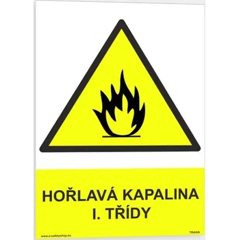 Traiva s.r.o. Hořlavá kapalina I. třídy Verze: Samolepka 210 x 297 mm (A4) tl. 0.1 mm - Kód: 08172