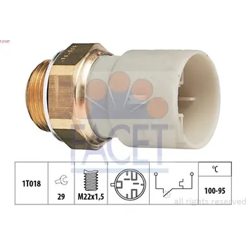 Klimatizace automobilu Teplotní spínač, větrák chladiče FACET 7.5147
