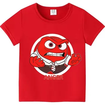 Dívčí tričko Disney Dětské barevné tričko s potiskem V hlavě 2 (Inside Out 2) Barva: červené (Anger), Velikost: 130