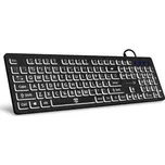 CONNECT IT FOR HEALTH LargeFont klávesnice s velkým fontem, podsvícená/USB/CZ + SK verze, ČERNÁ