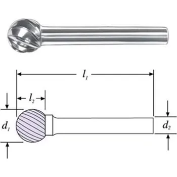 Fréza SGS 29040 (SD-5MNF) - Fréza technická SD-5MNF kulová pr. 12,7x11mm, stopka 6mm