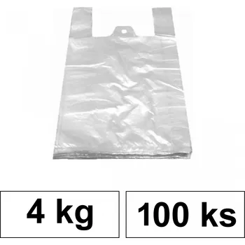 Nákupní taška HDPE Mikrotenové tašky v bloku 4 kg - 8 µm - [100 ks] - bílé