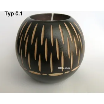 Svícen Dřevěný vyřezávaný svícen 7 cm Typ č.01