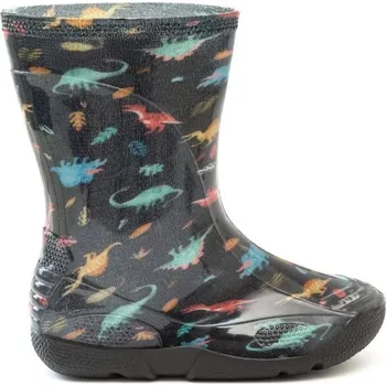 Dívčí holínky Dětské holínky Oldcom CARTOON DINO 31/32 Černá, Tyrkysová