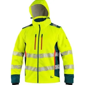 pracovní bunda Bunda CXS BEDFORD, výstražná, pánská, softshell, žluto-petrolová, vel. 3XL