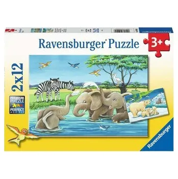 Puzzle RAVENSBURGER Puzzle Mláďata zvířat 2x12 dílků