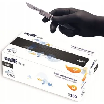 Vyšetřovací rukavice Rukavice NITRIL bez pudru - XL 100ks - černé Velikost: XL