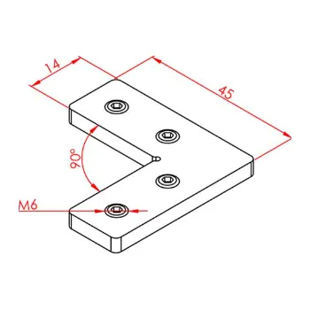 Příslušenství k 3D tiskárně Spojka profilů 90° - tvar L, více variant 30 mm